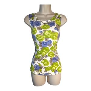 J. crew Floral Peplum Tank Top Size M 6 - 8